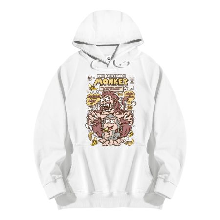 Incredible Monkey White Hoodie