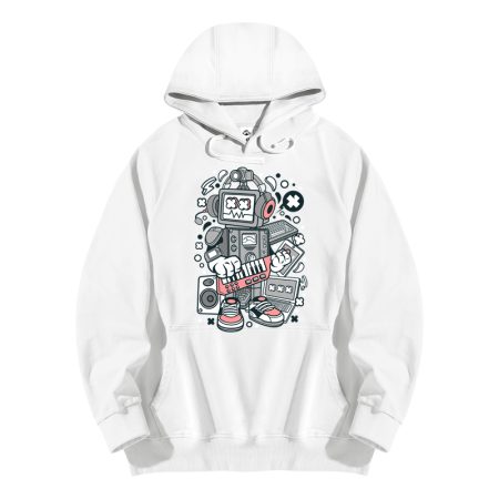 Robot Machine White Hoodie