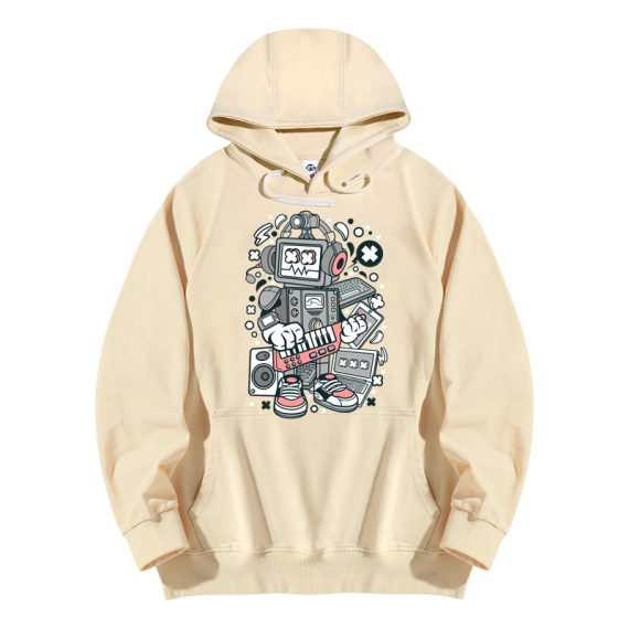 Robot Machine Beige Hoodie