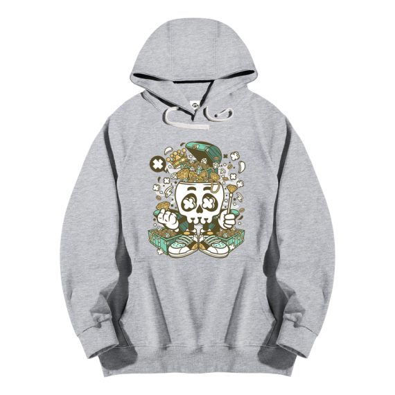 Treasure Skull Head Grey Hoodie